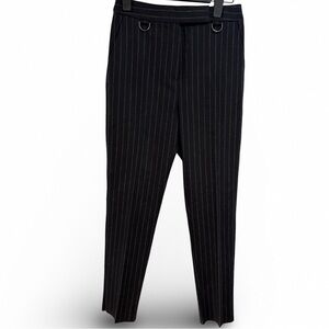 Maxmara black straight leg wool and cashmere blend pinstriped pants